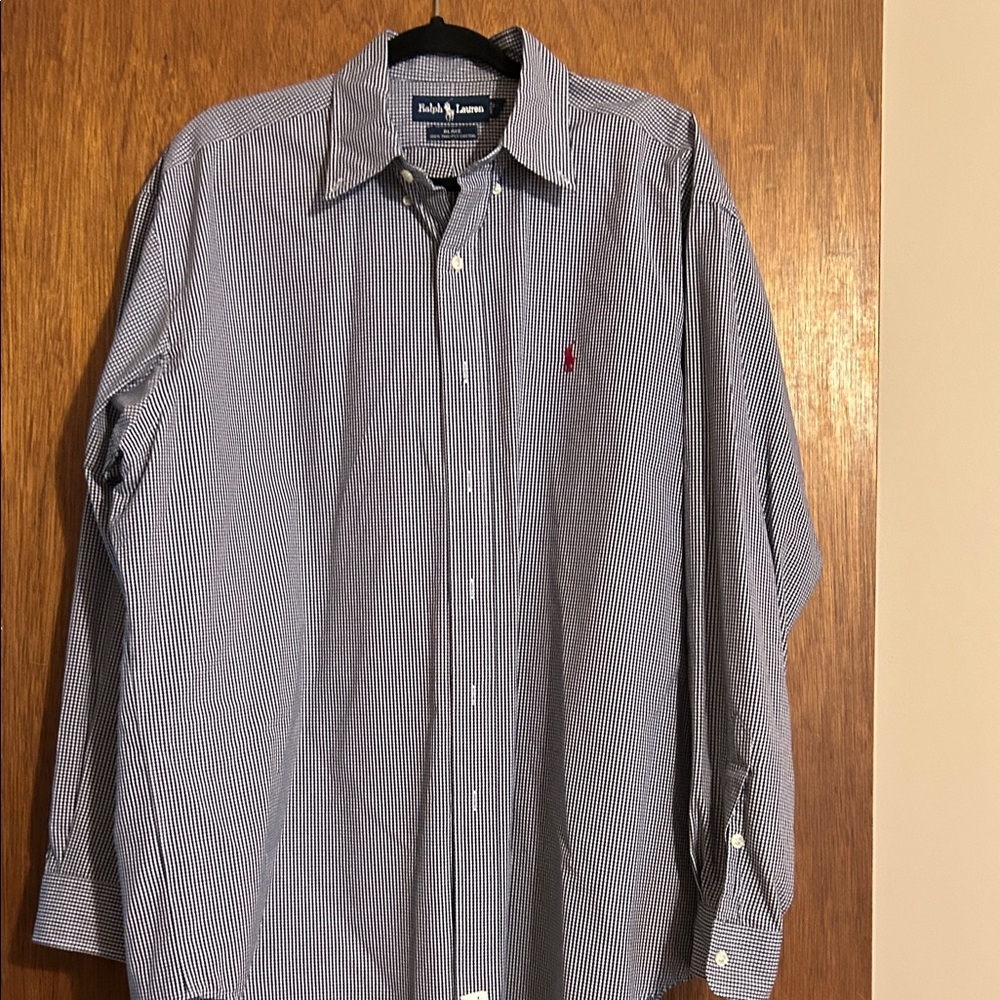 Ralph Lauren Black and White Mini-Check Button-Down Shirt